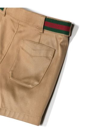 Beige stretch-cotton chino shorts GUCCI KIDS | 778591XWA0I9813